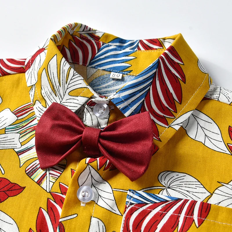 Топ и топ пляжный джентльменский костюм повседневная одежда для маленьких