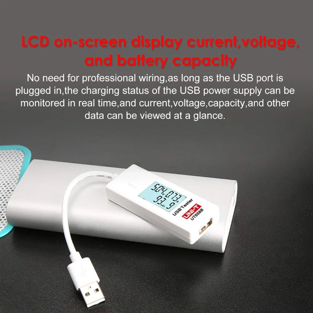 UNI-T UT658B цифровой мини-ЖКД USB Вольтметр Амперметр зарядное устройство банк силы