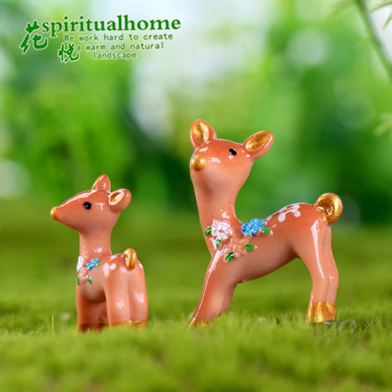 ZOCDOU 1 Piece Merry Christmas Day Deer Reindeer Santa Claus Model Small Statue Figurine Crafts Figure Ornament Miniatures DIY | Дом и сад