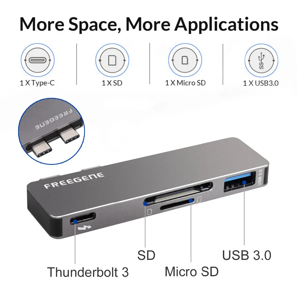 7 в 1 двойной USB 3,1 type-C концентратор к HDMI USB-C PD адаптер питания Thunderbolt 3 USB C концентратор для Macbook с USB 3,0 устройство для чтения карт SD TF