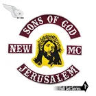 Sons of God Иерусалима новые MC мотоциклетные байкерские вышитое железо на задней части куртки патч сделай-сам Экологичность Бесплатная доставка