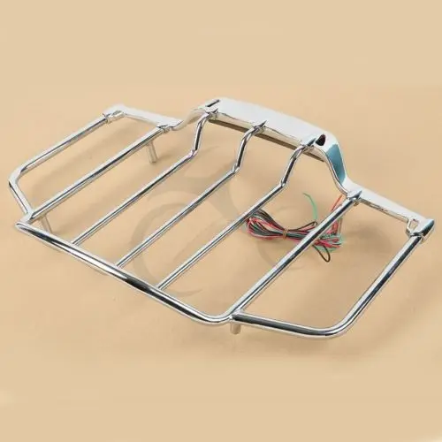 Мотоциклетная светодиодная световая хромированная стойка для багажа с