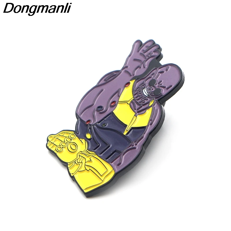 P3689 Dongmanli Thanos металлические эмалированные булавки и броши для нагрудных штифтов рюкзак сумки значок крутые подарки