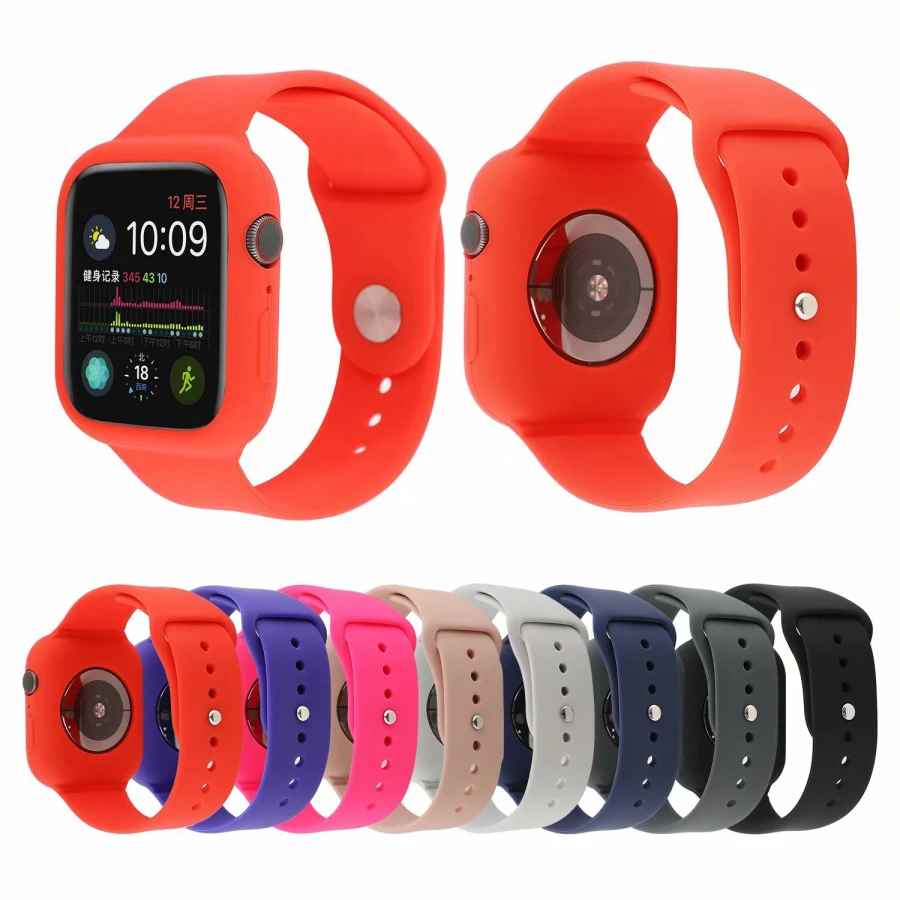 Сменный спортивный ремешок из мягкого силикона 40 мм 44 + чехол для Apple Watch Series 1 2 3 4 42