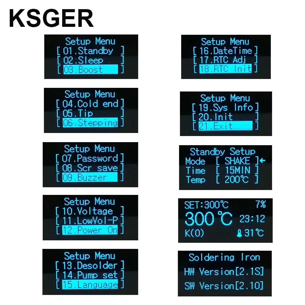KSGER T12 паяльная станция DIY STM32 V2.1S OLED инструменты для пайки железные наконечники из