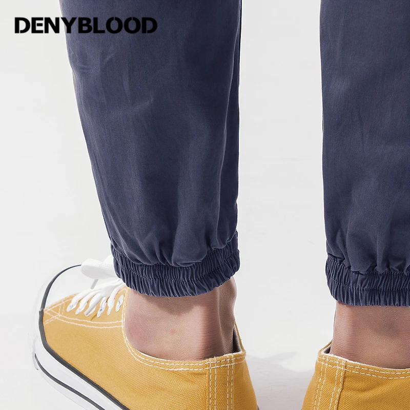 Мужские джинсы denyblood хлопчатобумажные комбинезоны тонкий прямой Eastic низ стрейч