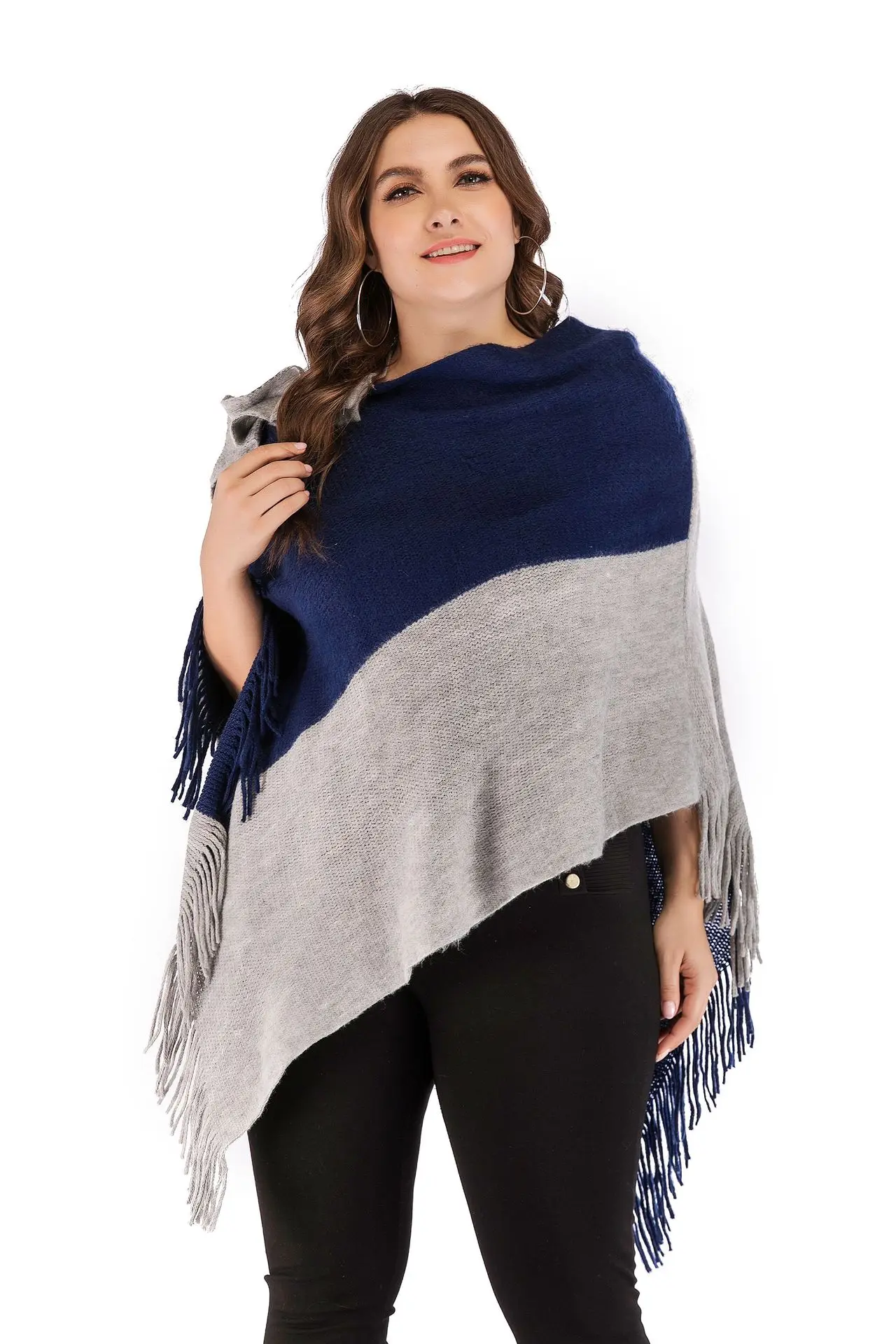 

Shawl tassel Winter Sweater women plus size tops knitwear pull femme pullover Elegant knitted sweater big size winter clothes