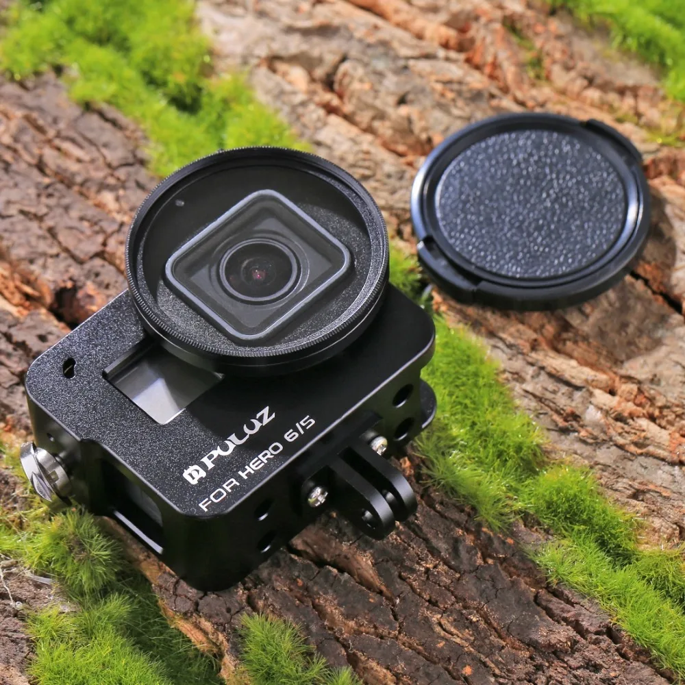 Корпус рамка для GoPro HERO 7 черный 6/5 жесткая Защитная клетка+ 52 мм УФ-объектив чехол для Go Pro Hero2018 7 6 5 Аксессуары