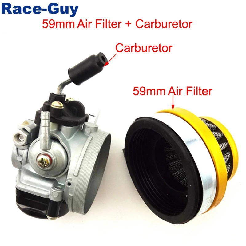 Racing Carburetor Carb + Gold 59mm Air Filter For 2 Stroke 49cc 50cc 60cc 66cc 80cc Engine Gas Motorized Bicycle Push Bike |