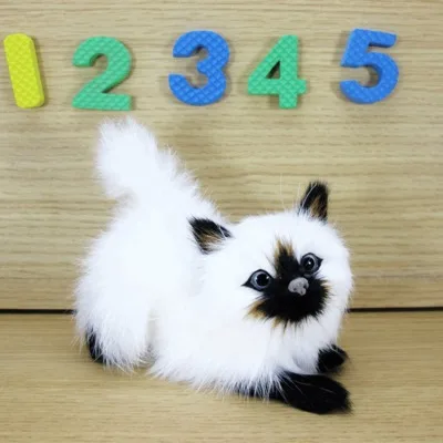 

Simulation white cat polyethylene&furs cat model funny gift about 12cmx5cmx10cm