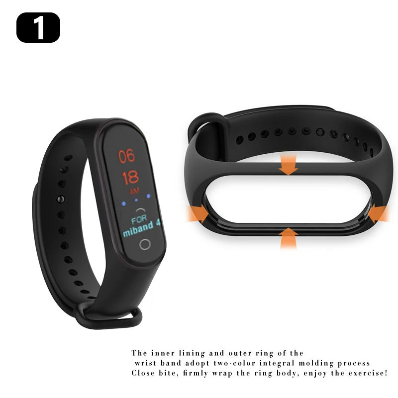 Спортивный Mi Band 4 ремешок на запястье для Xiaomi mi band спортивный силиконовый браслет
