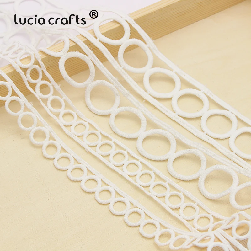 Lucia crafts 3 ярдов/партия белый круговой кружевной отделкой лента для самостоятельного пошива одежды Свадебная вечеринка Декор аксессуары материалы N0405