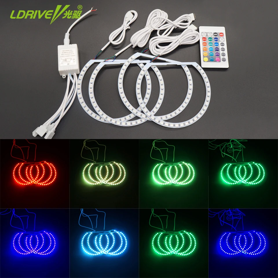Лидер продаж светодиодный налобный фсветильник ангельские глазки 42 RGB 5050 SMD с
