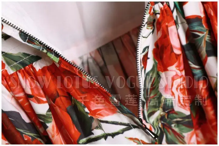 Женское платье на бретельках многослойное большого размера с принтом красной