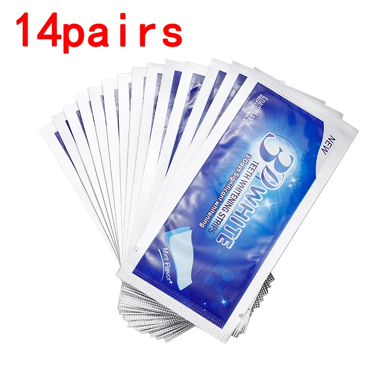 14pair 14/10/5/1 пара 3D белый гель для отбеливания зубов полоски зуб зубные комплект отбеливания зубов белее полоски основы Уход за полостью рта гигиена полости рта - Цвет: 14pair