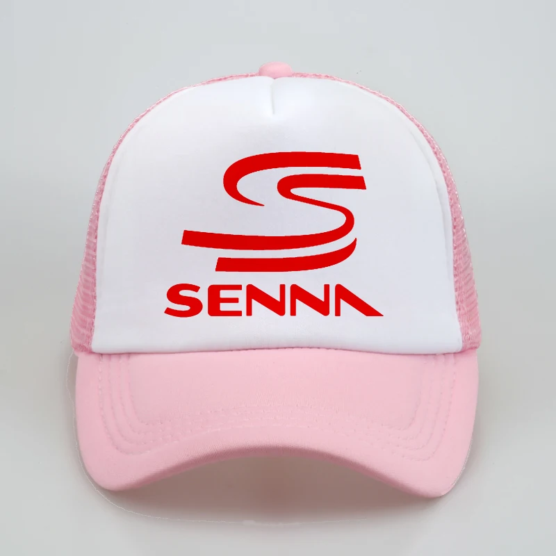 Летняя модная бейсбольная кепка Hero F1 Ayrton Senna s для мужчин и женщин с буквенным принтом, крутая бейсболка, сетчатая бейсболка, кепка для папы - Цвет: Розовый