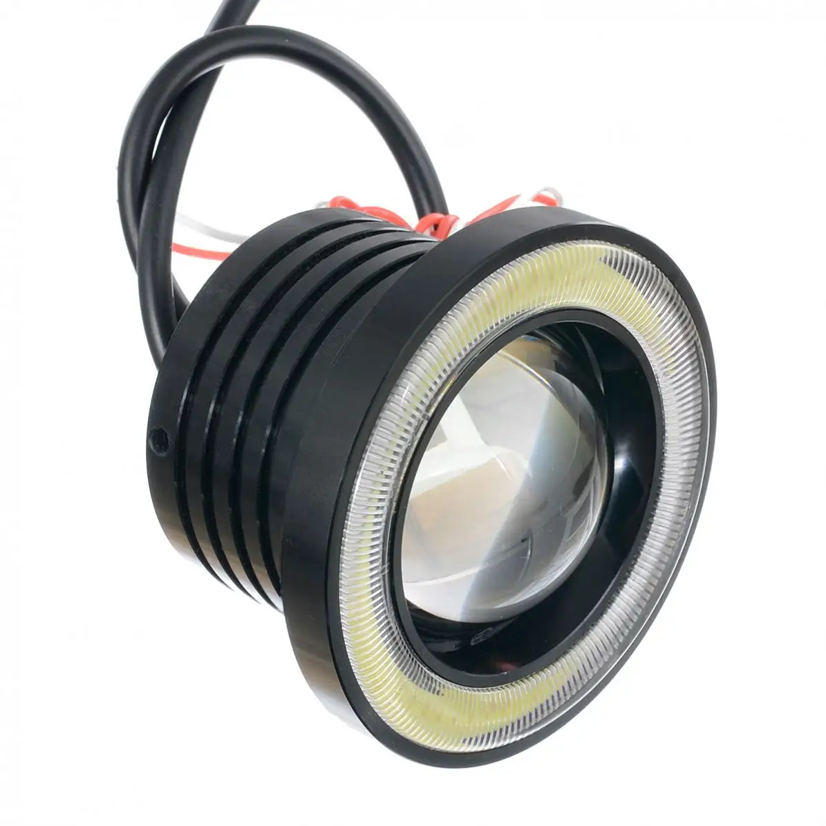 2 шт. 2,5/3/3,5 дюймов 12V автомобилей COB 1200LM 30 Вт Светильник Светодиодный Противотуманные фары Дневные ходовые огни белый Ангел глаз вождения сигнальных ламп дневного светильник