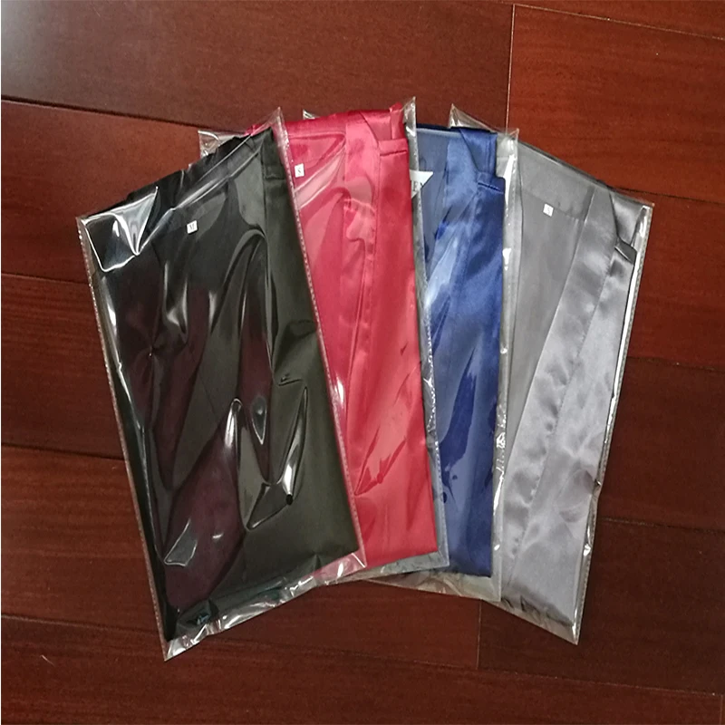 Мужская Шелковая пижама LANBAOSI однотонная с длинными рукавами в современном стиле