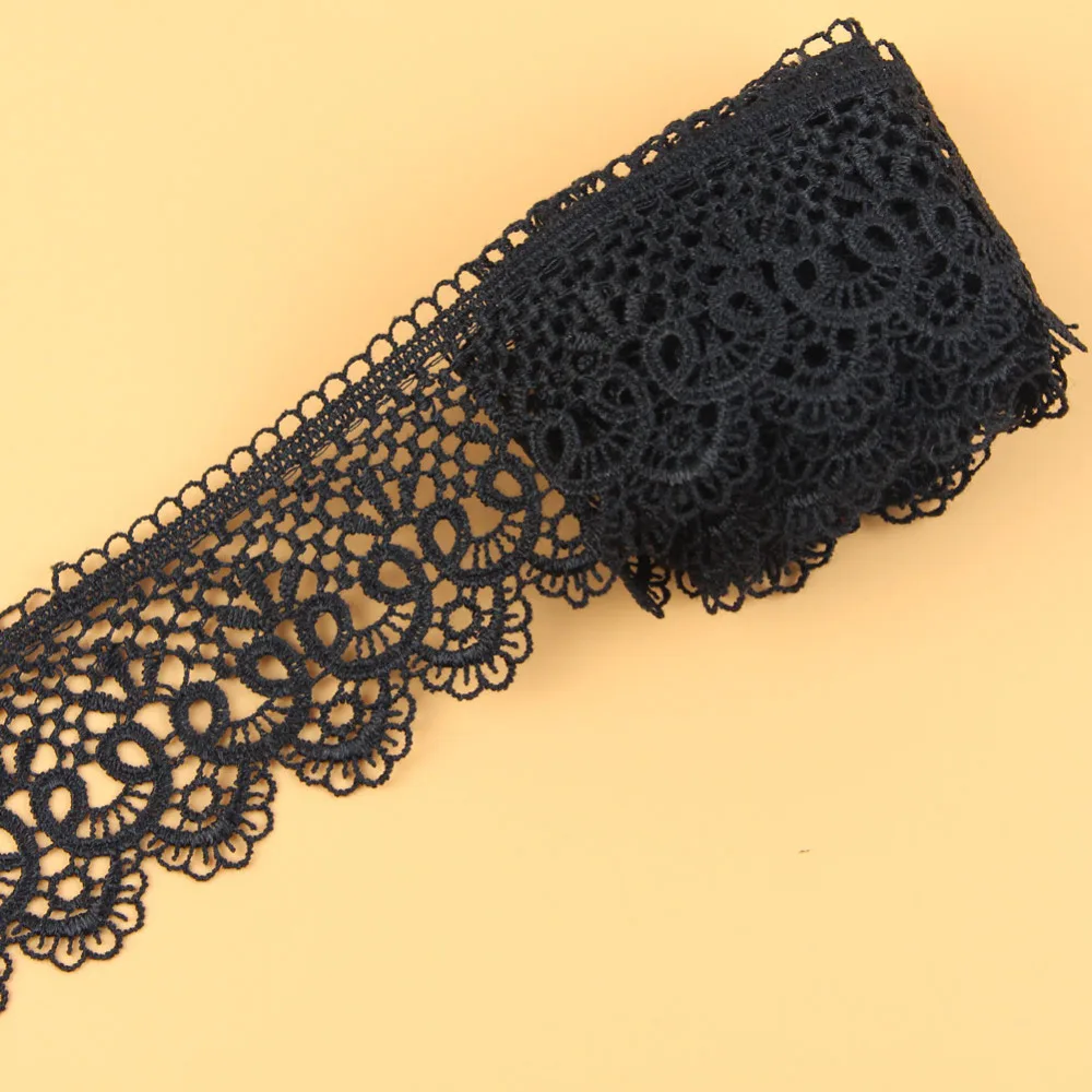 3 ярдов черный цветок кружева Маргаритка Венеция Аппликация Швейные Планки