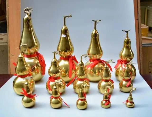 

Xiangge light copper hyacinth ornaments car size Home Furnishing Zhaocai feng shui bagua gourd christmasroom
