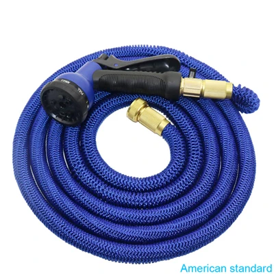 American standard 25FT-50FT удлиняемый садовый шланг волшебный гибкий шланг для автомобиля Вода Садоводство полива с 8 моделей водяной пистолет волшебный шланг - Цвет: American standard