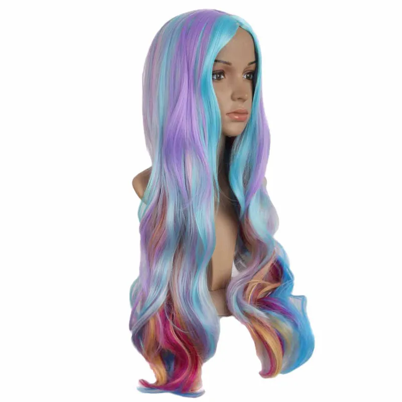 MapofBeauty 30 &quotдлинные вьющиеся синтетический Парики Для женщин Многоцветный костюм