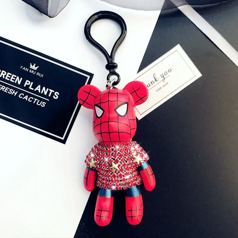 Японские Куклы Медведи брелок инкрустированные Стразы пятиконечная звезда Popobe хмурый медведь брелки для ключей плюшевый медведь пары автомобильный брелок - Цвет: A6