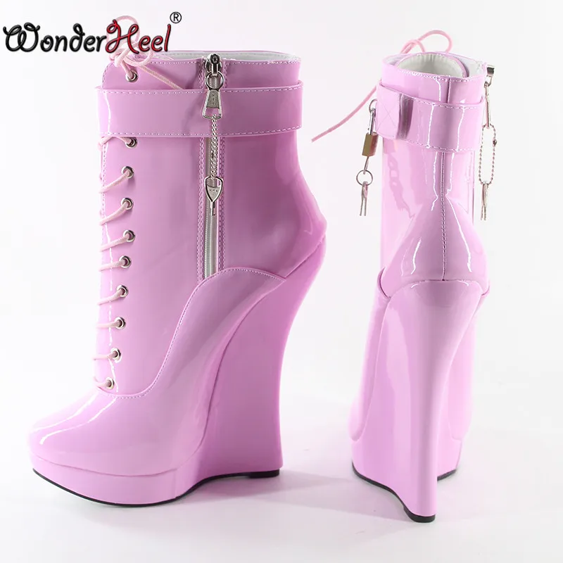 Wonderheel/Новинка; ботильоны на очень высоком каблуке 18 см и платформе 3 см с застежкой-молнией; пикантные женские ботинки с замком