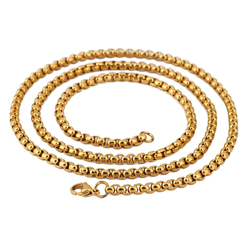 Цепочка в коробке для мужчин модная цепь из нержавеющей стали стиле хип-хоп длина