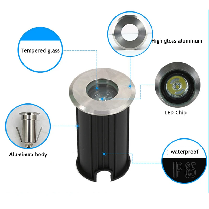 Pаспродажа 10 шт. светодиодный подземный светильник, 1 Вт, 3 Вт, 5 Вт, COB, Напольная Лампа, наружный наземный светильник, ландшафт, садовый квадратный путь, п...