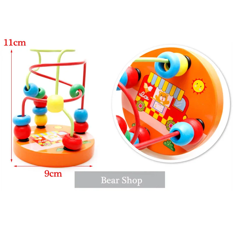 Bear Shop Деревянные игрушки для малышей, мелкий мотор, мини-горки, Обучающие игрушки, обучающие сенсорные игрушки для малышей, Обучающие Монтессори лабиринт - Цвет: Bear Shop