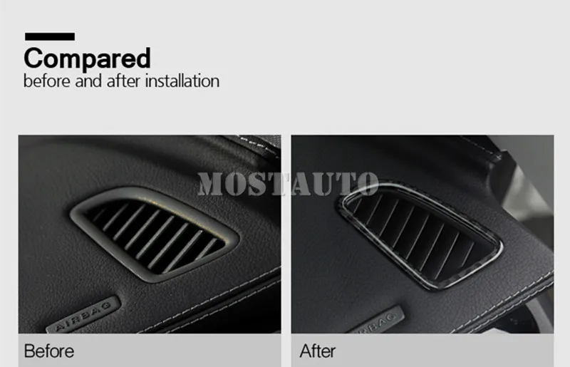 For Benz GLC X205 X253 Carbon Fiber Dashboard Side Air Vent Outlet Cover 2015-2021 2pcs Car Accessories Interior Decor | Автомобили и
