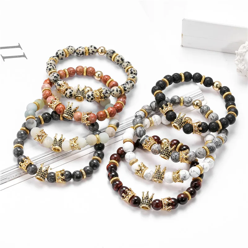 Натуральный Howlite Лава красный тигровый глаз камень бисера женские мужские