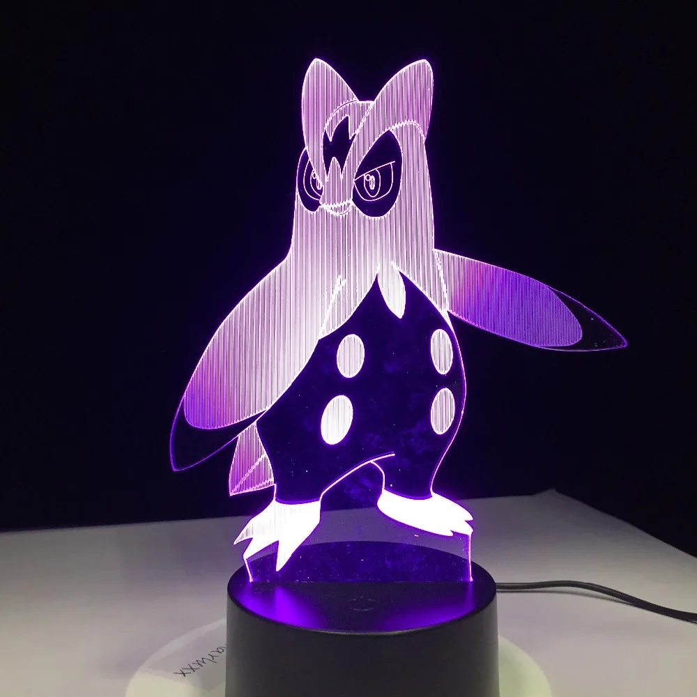 Pokemon Go Mimikyu Ho-Oh Purrloin Magikarp Raikou Rayquaza Prinplup Politoed lugia мультфильм 3D светодиодный светильник 7 цветов ночной Светильник