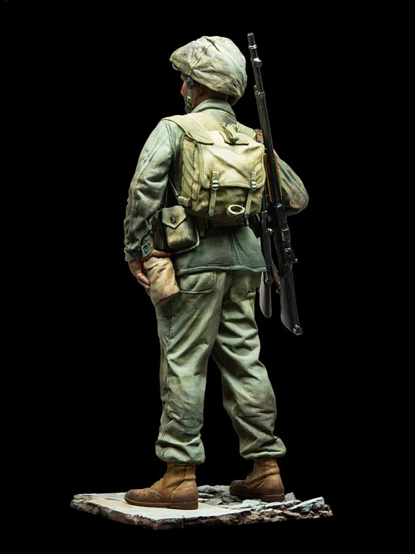 1/16 120 мм древний человек Стенд зимой 1945 игрушка Смола модель миниатюрная фигурка
