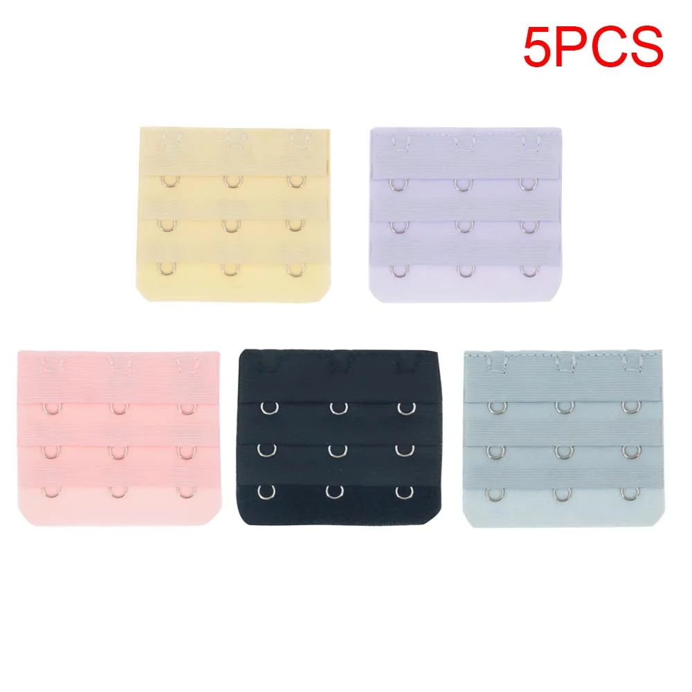 5 pcs 9 шт./5 шт., сделай сам, крючки с пряжками для бюстгальтера, 3 пряжки/3 ряда, для женщин, удлинитель для бюстгальтера, увеличивающий рост, нижнее белье, регулируемый размер ремешка - Цвет: 5 pcs