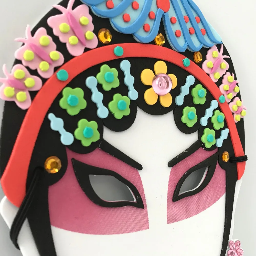 Happyxuan, 4 шт., Китайская традиционная Пекинская опера, маска EVA, стикер, детский набор для рукоделия, сделай сам, креативные игрушки для детского сада, Новинка