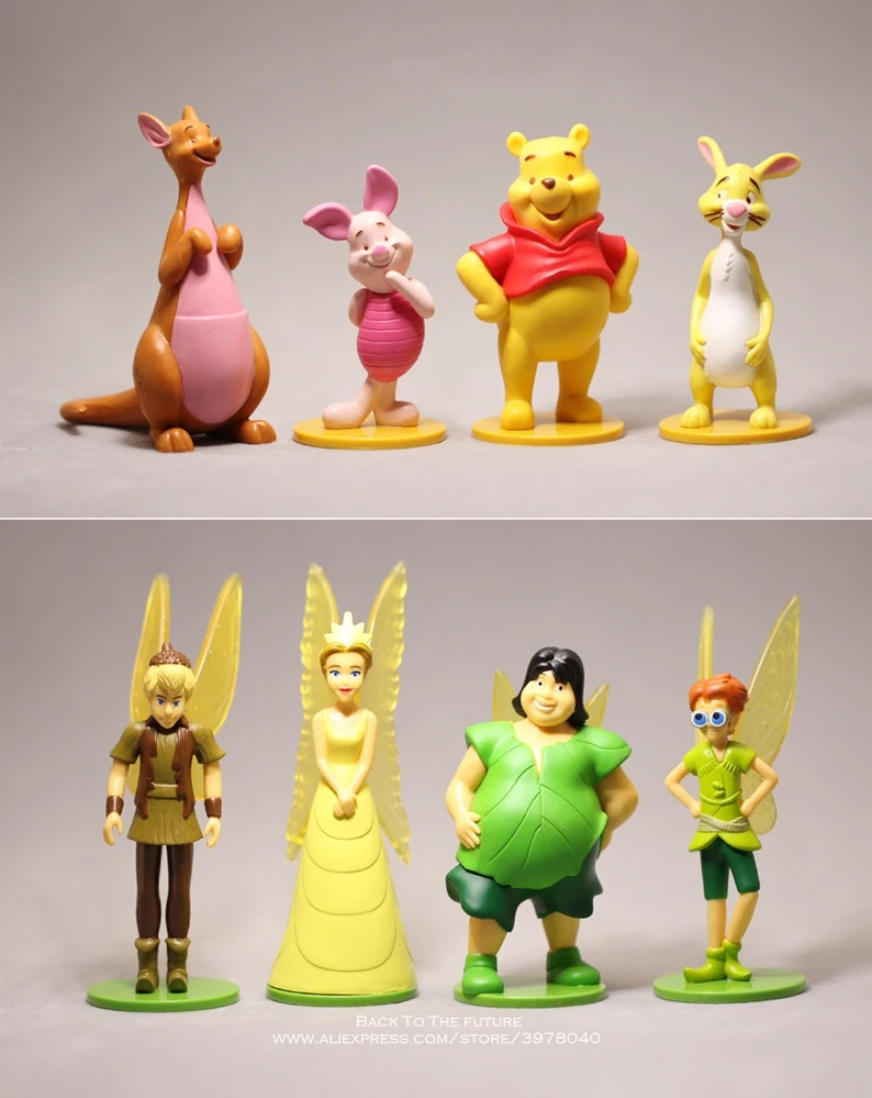 Disney с Винни-пухом для м/ф Винни-Пуха и 7-12 см 8 шт./компл. фигурку коллекция украшений Аниме Фигурка мини игрушка модель для детей подарок - Цвет: 8pcs