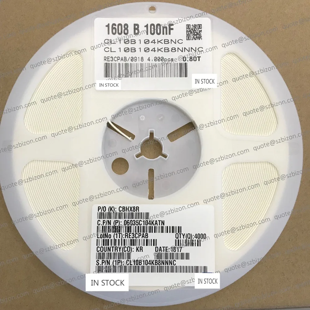 

4000 шт. 100nf 50 в 0603 smd конденсатор 4K/катушка