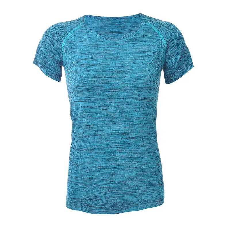 Blue Женские футболки для занятий йогой, одежда для спорта, Майки для фитнеса, футболка с коротким рукавом для бега тренировок, быстросохнущие футболки, женские топы для йоги - Цвет: Blue