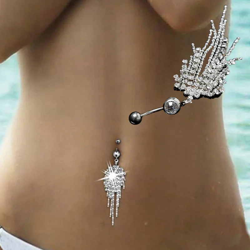 Fashion Hot Sexy Titanium Steel Navel Piercing Body Jewelry Belly Claw Chain Tassel Nail Acrylic For Women Accessories | Украшения и