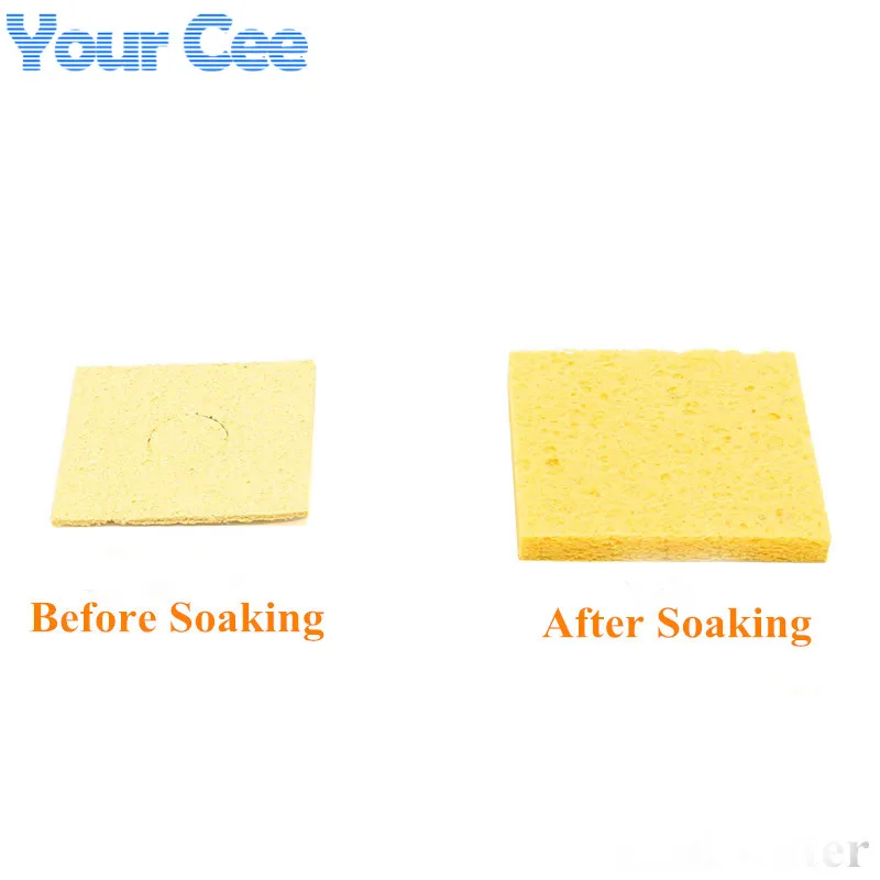 Наконечник паяльника желтая термостойкая губка для сварки удаления олова 6 х6 см