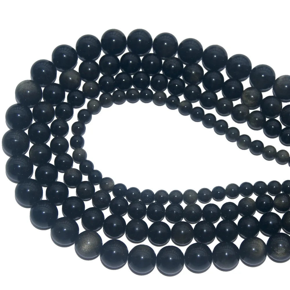 Wholesale Natural Stone Eyes Obsidian Loose Beads 6 8 10 12 MM Pick Size For Jewelry Making Charm DIY Bracelet Necklace | Украшения и