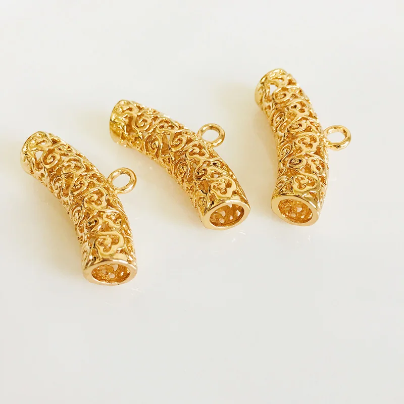 wholesale 5 pcs/lot 14k gold plated big hole connector pendant charms hanger jewelry making craft findings DIY for women | Украшения и