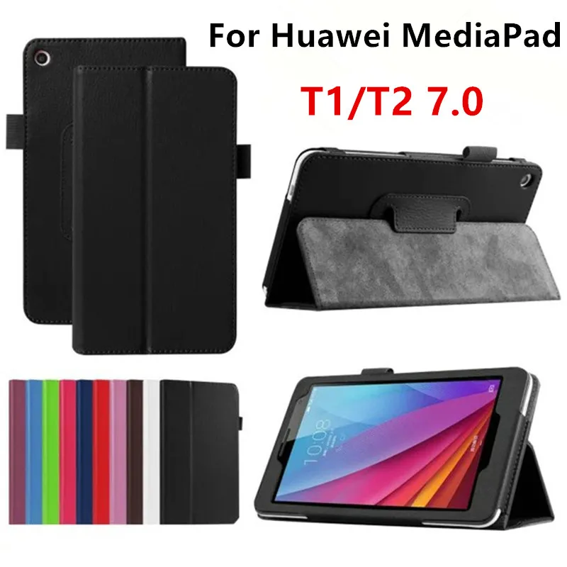Чехол-книжка из искусственной кожи с Litchi рисунком для huawei MediaPad T1 7,0 T1-701U/W T2 7,0 BGO-DL09 BGO-L03 Магнитный чехол-книжка