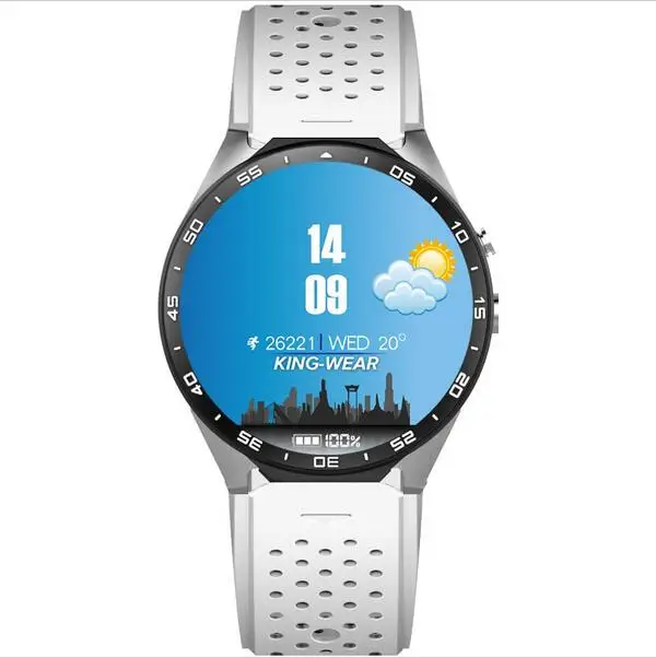 white Смарт-часы Kingwear KW88 gps Bluetooth WiFi 3g Android фитнес-трекер сердечного ритма Смарт-часы PK samsung gear S3 lem5 a9 - Цвет: white