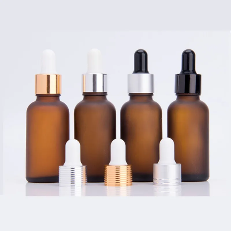 

6ps/Lot 15ml Empty Frosted Dropper Bottle Amber Perfume Glass Vial Nasal Oil e Liquid Makeup Refillable Containers Package
