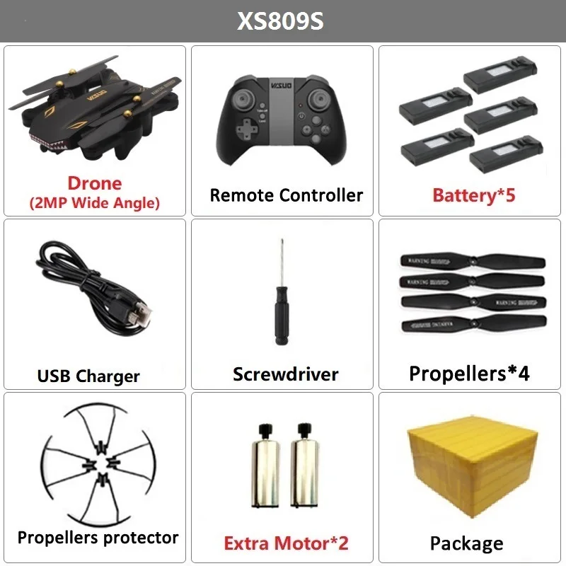 Set12 2MPW 5B 2M F LXUMOX VISUO XS809S Радиоуправляемый Дрон с 720P широкоугольным HD wifi FPV камерой селфи Дрон складной Радиоуправляемый квадрокоптер Дрон время боя 17 минут - Цвет: Set12 2MPW 5B 2M F