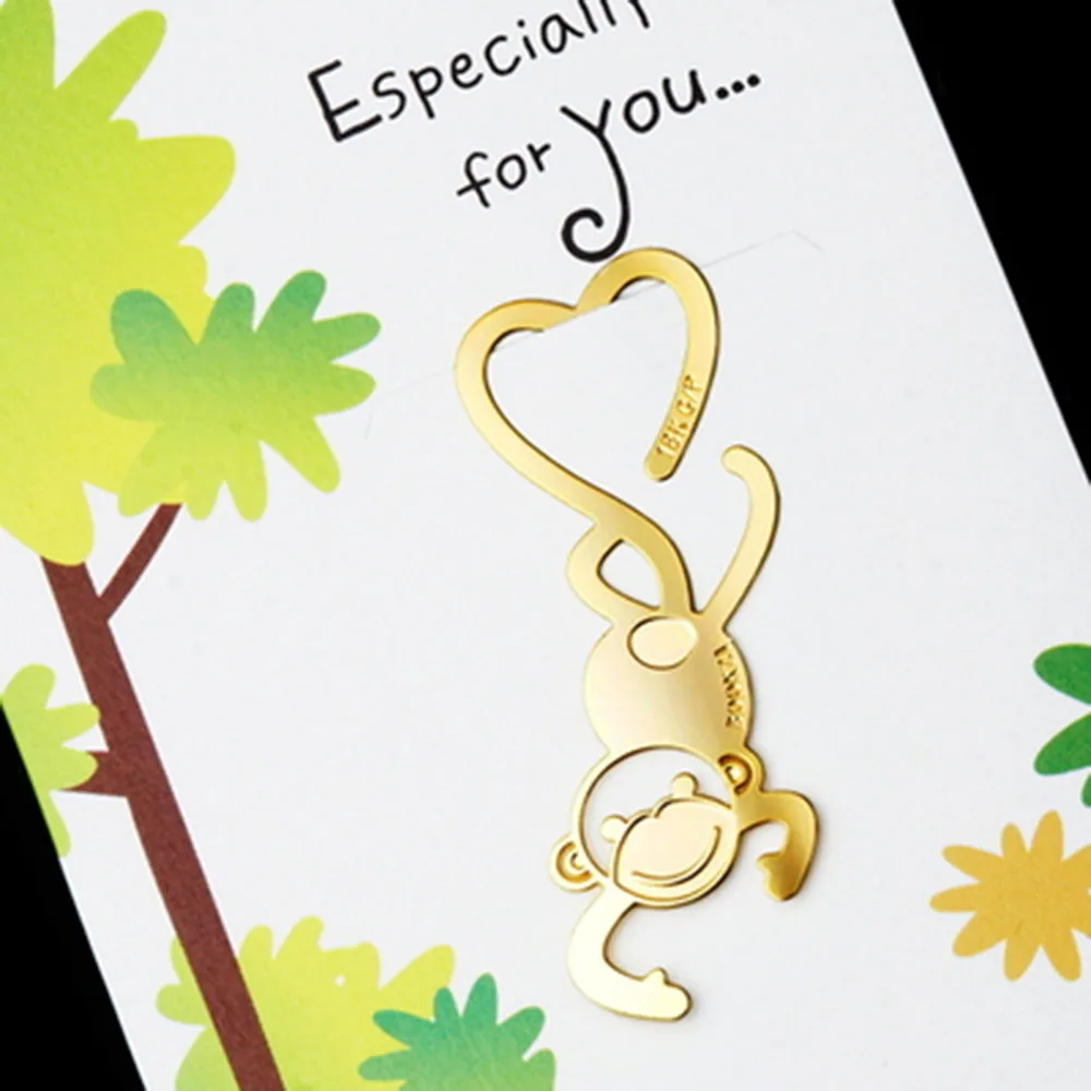 

Bookmark Page Bookmark Form Decore monkey In Metal Gold for Book