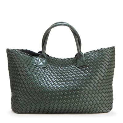 Dark green QIAOBAO кошелек, Подарочная сумка, брендовая качественная кожаная женская сумка, сумка-мессенджер, винтажная Большая вместительная тканевая сумка ручной работы - Цвет: Dark green